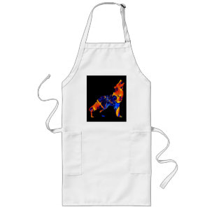 WOLF NEON ABSTRACT PAINT LONG APRON
