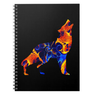 WOLF NEON ABSTRACT PAINT NOTEBOOK