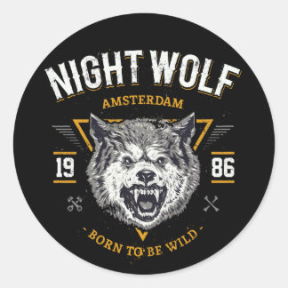 Wolf Night Amsterdam Best Gift Classic Round Sticker