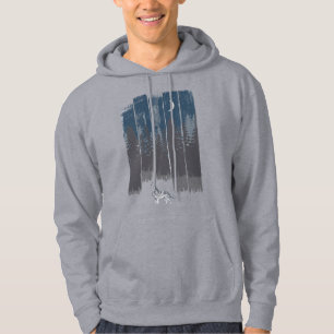 Wolf Night Forest Silhouette Hoodie