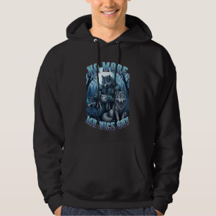 Wolf No More Mr Nice Guy, Alpha Wolf Howling Moon Hoodie
