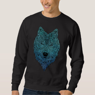 Wolf of the night sky illuminating animal nature sweatshirt