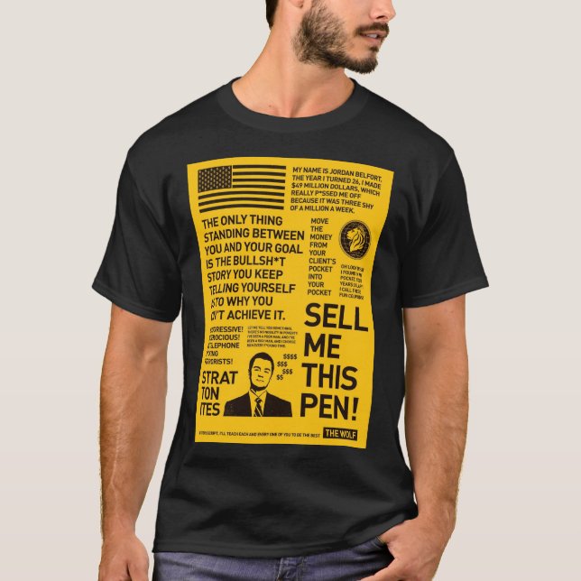 Wolf Of Wall Street Poster T-Shirt (Front)