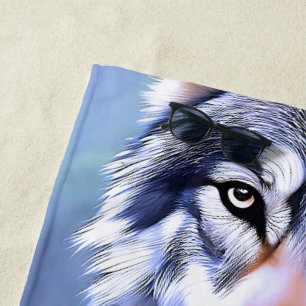 Wolf Oil Paint The Essence Of Beauty,  Beach Towel