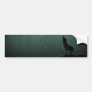 wolf on a hill bumper sticker