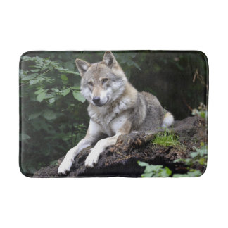 Wolf on a Ledge Bathroom Bath Mat