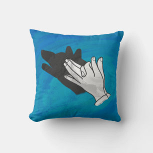 Wolf On Blue Cushion