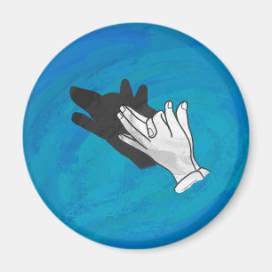 Wolf On Blue Magnet