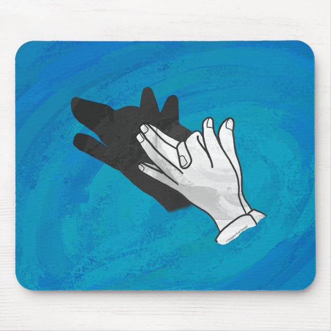 Wolf On Blue Mouse Mat (Front)