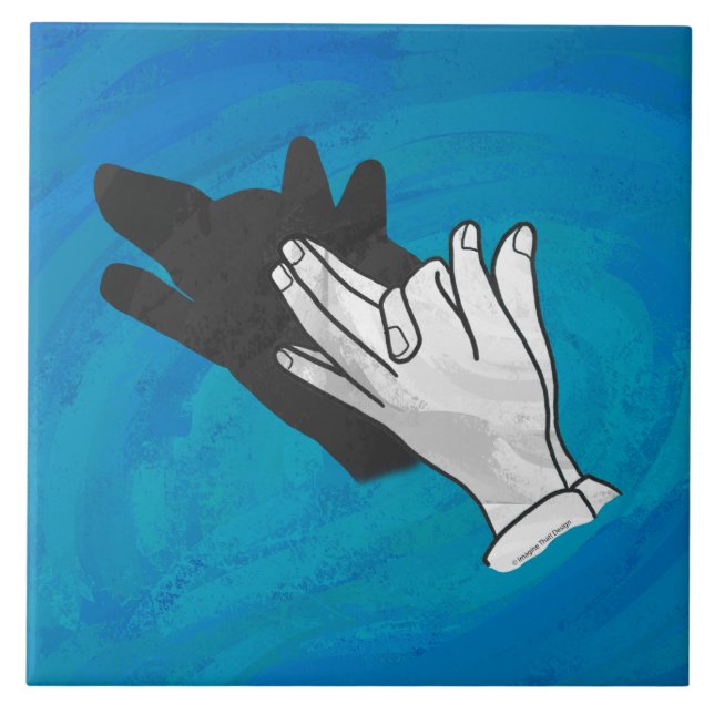 Wolf On Blue Tile (Front)