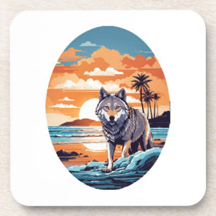 Wolf on the Beach Coaster