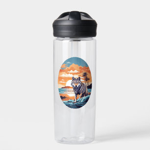 Wolf on the Beach Water Bottle