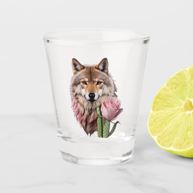 Wolf One Shot Glass (Front)
