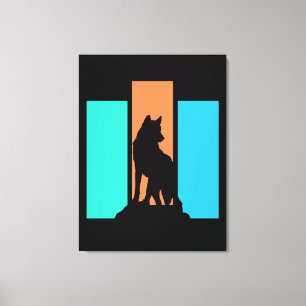 Wolf Outdoors Nature Silhouette Canvas Print