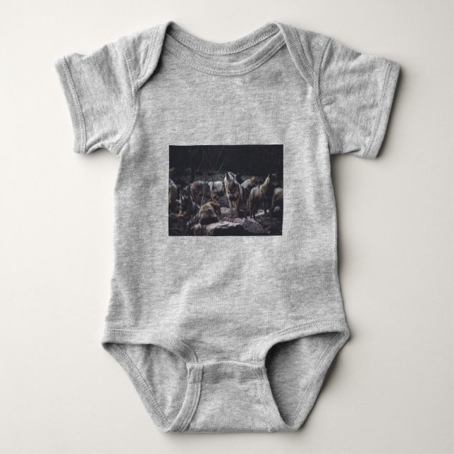 Wolf Pack Baby Bodysuit (Front)