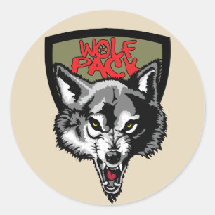 wolf pack classic round sticker