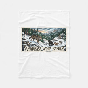 Wolf pack fleece blanket