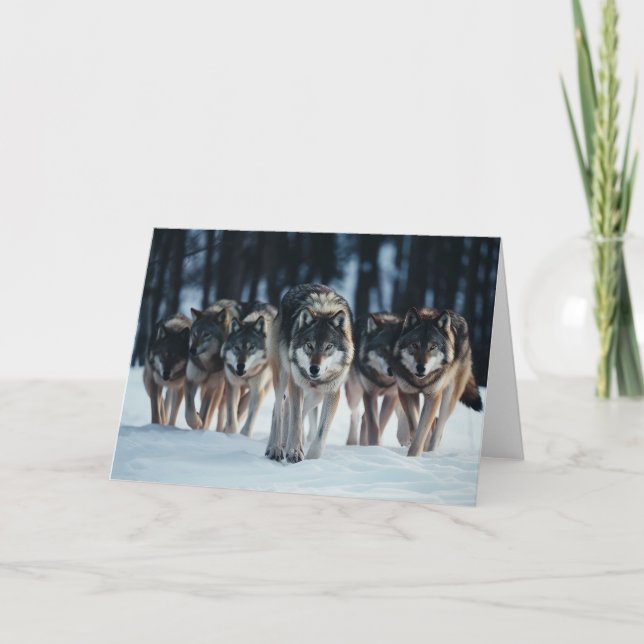 Wolf Pack Greeting Card (Front)