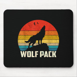 Wolf pack howling wolves lovers vintage sunset mem mouse mat