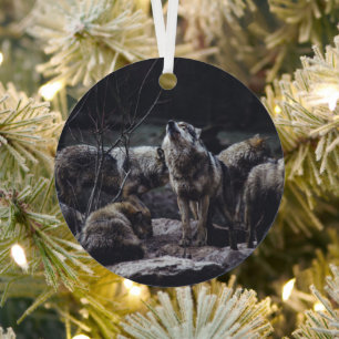 Wolf Pack Metal Tree Decoration
