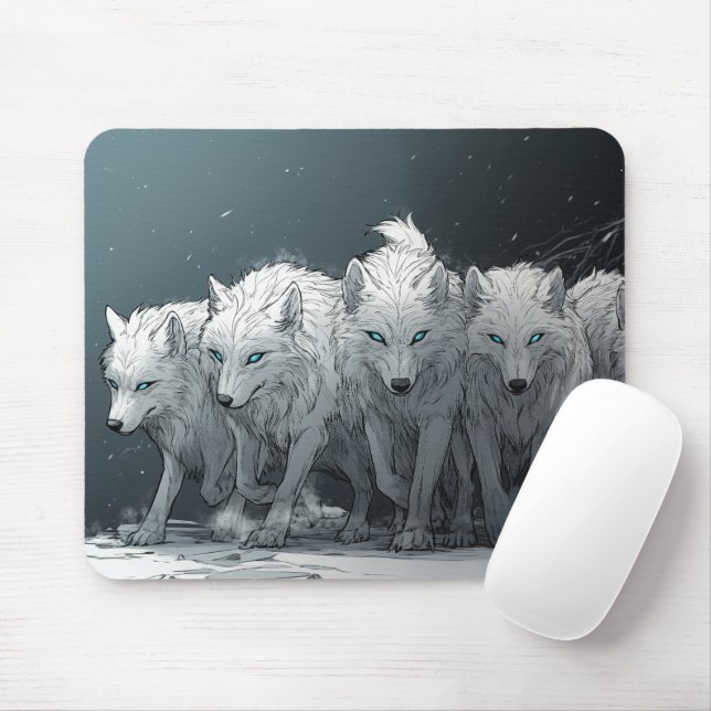Wolf Pack  Mouse Mat (With Mouse)