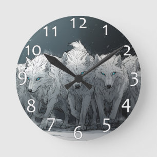 Wolf Pack Round Clock
