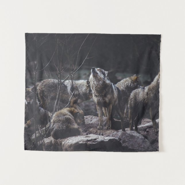 Wolf Pack Tapestry (Front (Horizontal))