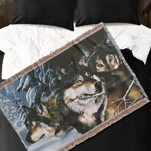 Wolf Pack Throw Blanket