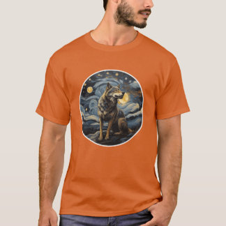 wolf painting animal design boy T-Shirt