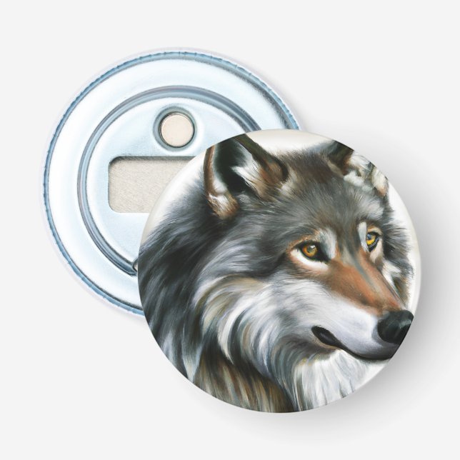 Wolf Painting Bottle Opener (Front)