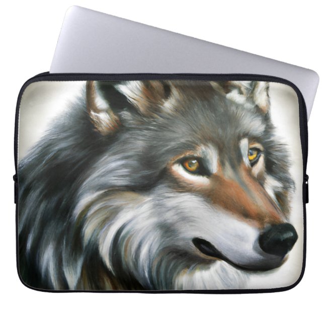 Wolf Painting Laptop Sleeve (Front)