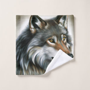 Wolf Painting Wash Cloth