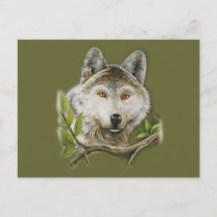 Wolf Painting with just face Postcard