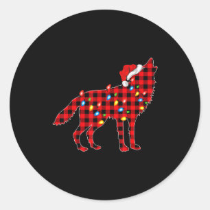 Wolf Pajama Family Matching Group Christmas Classic Round Sticker
