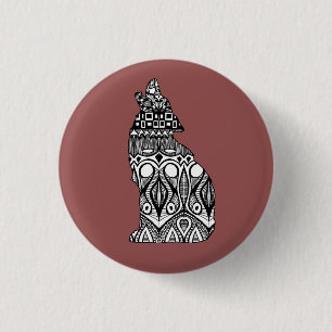 Wolf Pattern Button