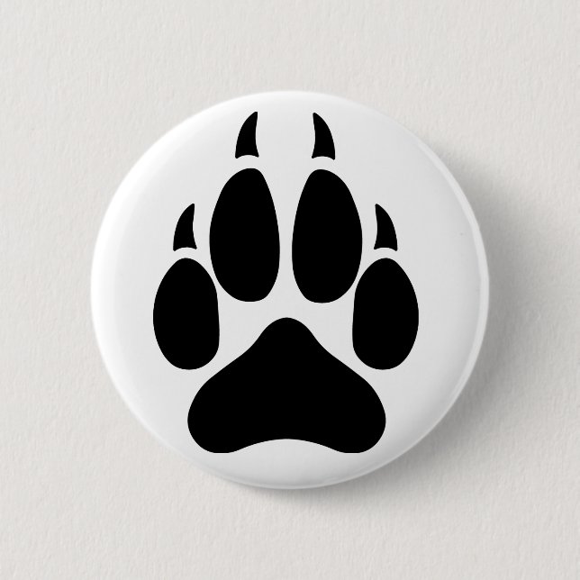 Wolf Paw 6 Cm Round Badge (Front)