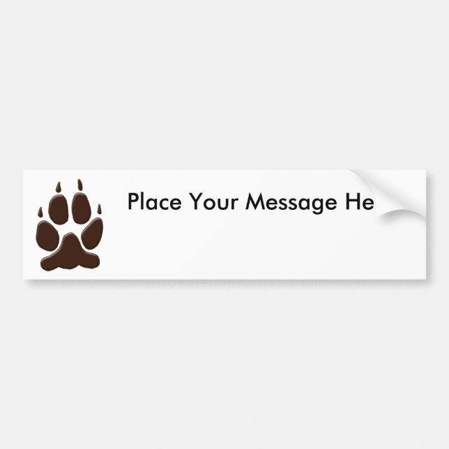 Wolf Paw Print Bumper Sticker (Front)