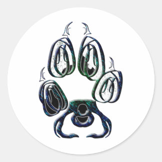 Wolf Paw Print Classic Round Sticker