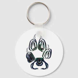 Wolf Paw Print Key Ring