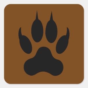 Wolf Paw Print Square Sticker