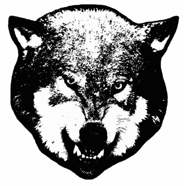 Wolf Photo Sculpture Key Ring (Front)