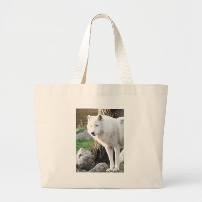 Wolf Photographic Art Spirit Guide Animal Love  Large Tote Bag (Front)
