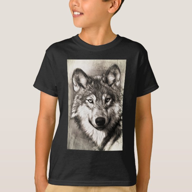 Wolf Photographic Art Spirit Guide Animal Love  T-Shirt (Front)