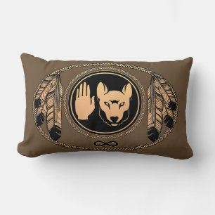 Wolf Pillow Native Art Wolf Flag Pillows