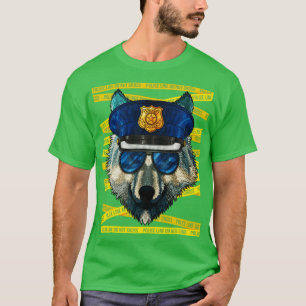 Wolf Police Officer Policeman Funny Police Animal T-Shirt