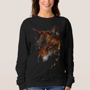 Wolf Polygon Animal Motif Wolf Sweatshirt