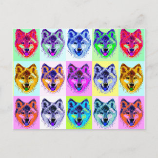 Wolf Pop Art Postcard