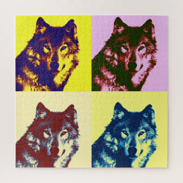 Wolf Pop Art - Wild Animals Art Jigsaw Puzzle (Vertical)