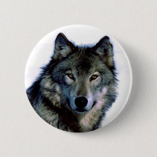 Wolf Portrait 6 Cm Round Badge