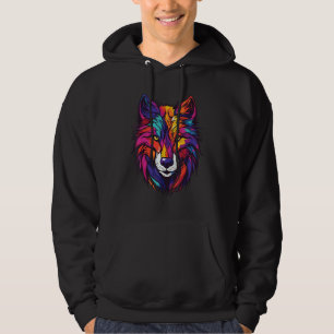 Wolf Portrait Animal Head Symbol Gym Workout Hoodie
